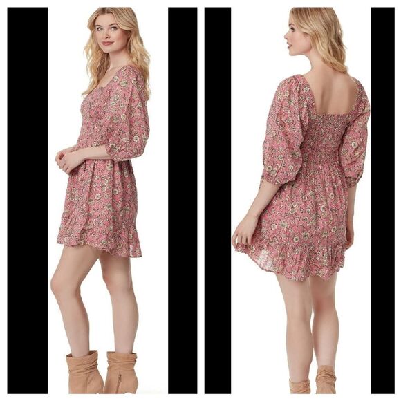 EUC Jessica Simpson Ditsy Floral Pink Dress - Picture 2 of 9